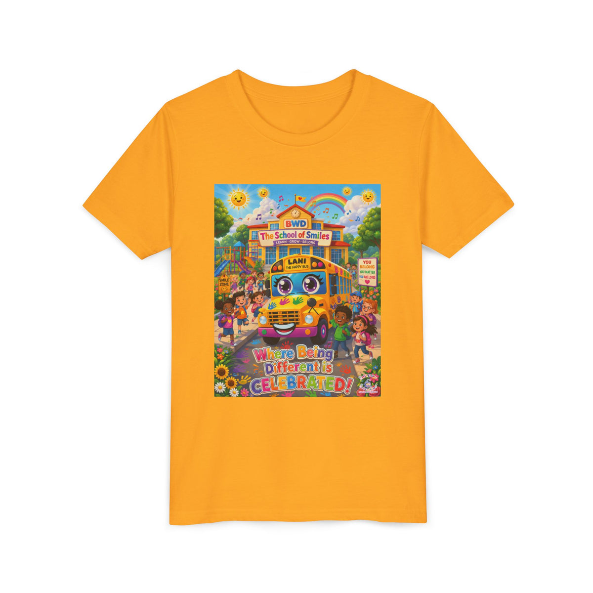 Lani™ Youth Short Sleeve Tee – "Where Being Different is CELEBRATED!" Graphic Shirt