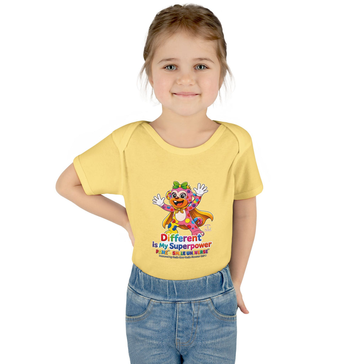 Panz™ Infant Baby Rib Bodysuit – "Different is My Superpower" Graphic | Smile Universe Collection