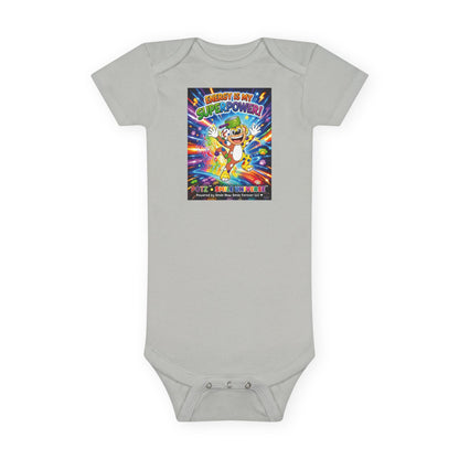 Potz™ Baby Short Sleeve Onesie® – "Energy is My Superpower!" Graphic Bodysuit | Smile Universe Collection