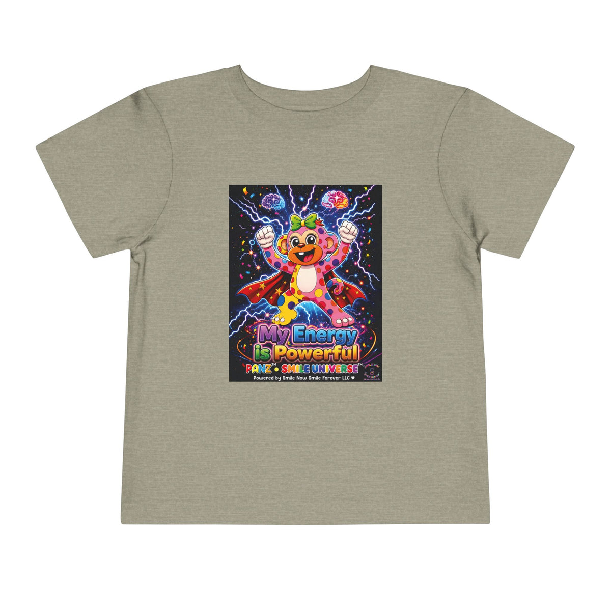 Panz™ Toddler Short Sleeve Tee – "My Energy is Powerful" Graphic Tee | Smile Universe Collection