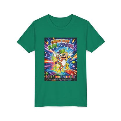 Potz™ Youth Short Sleeve Tee – "Energy is My Superpower!" Graphic Tee | Smile Universe Collection