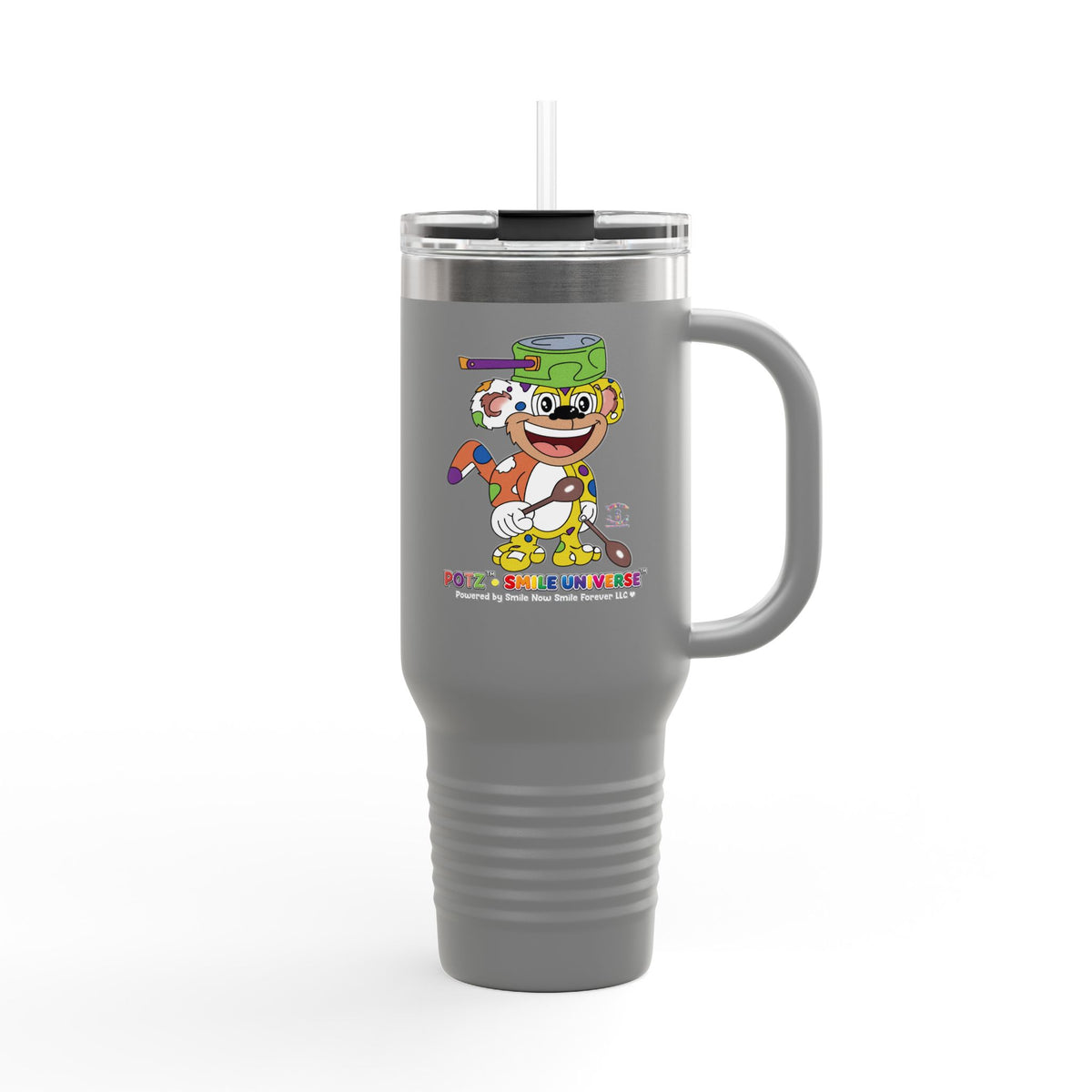 Potz™ Insulated Travel Mug 40oz – Playful Graphic Tumbler | Smile Universe Collection