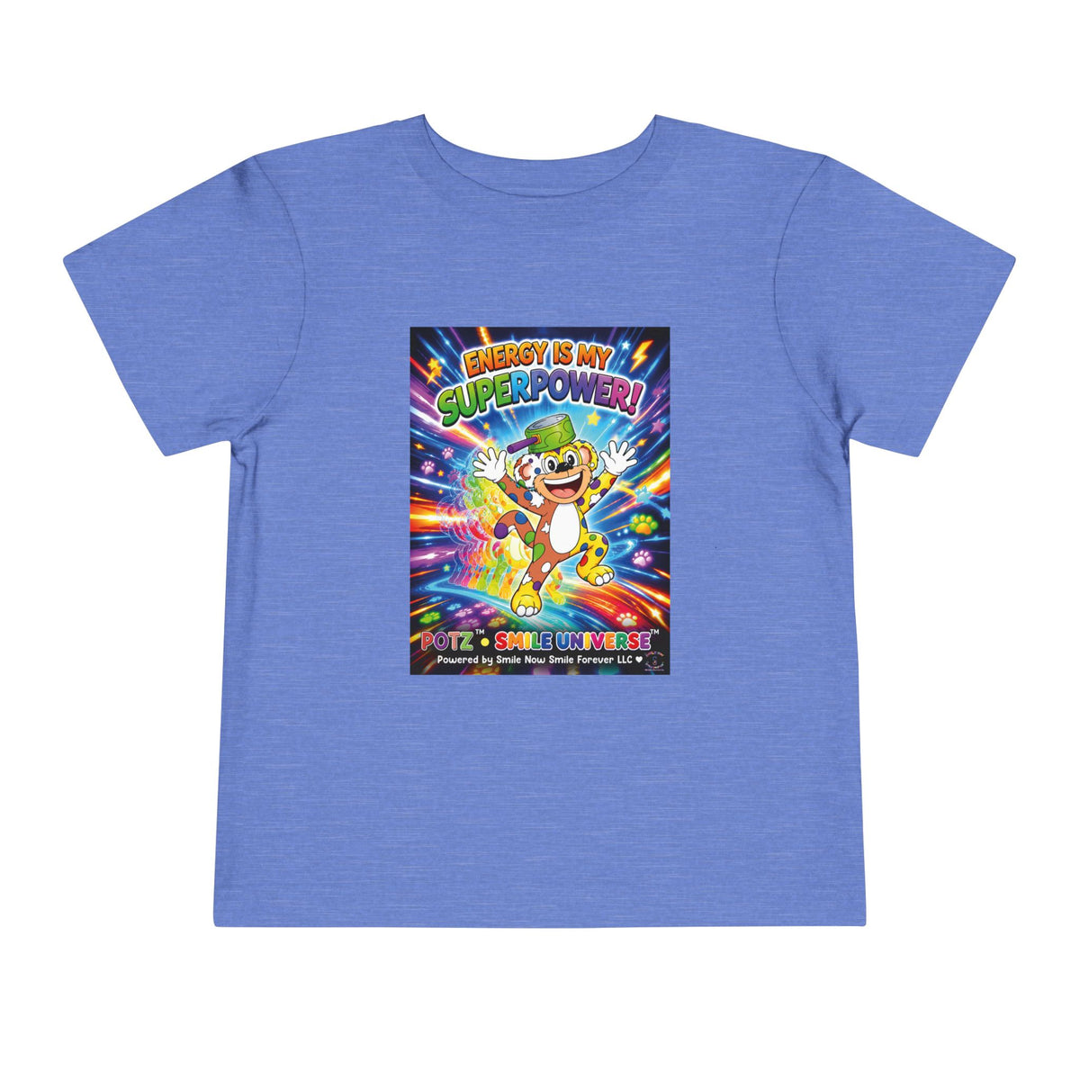 Potz™ Toddler Short Sleeve Tee – "Energy is My Superpower!" Graphic Tee | Smile Universe Collection