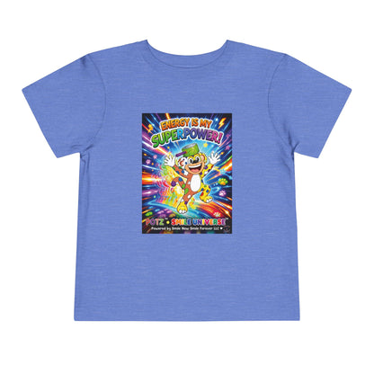 Potz™ Toddler Short Sleeve Tee – "Energy is My Superpower!" Graphic Tee | Smile Universe Collection