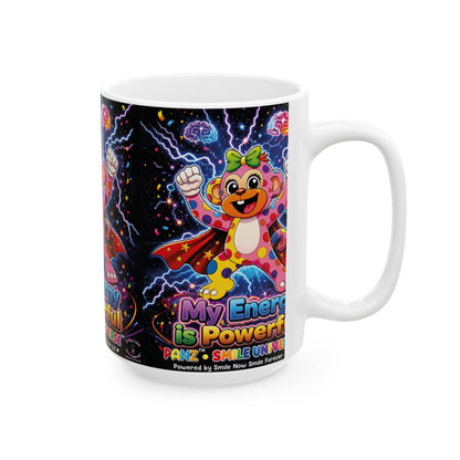 Panz™ Ceramic Mug – "My Energy is Powerful" Graphic Coffee Mug | Smile Universe Collection