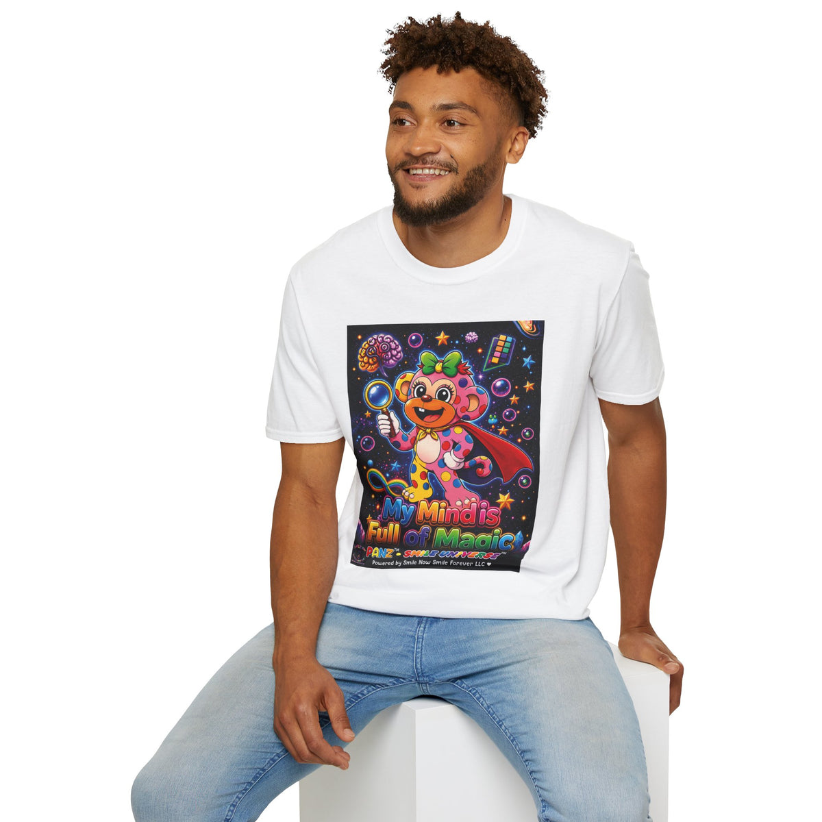 Panz™ Unisex Softstyle T-Shirt – "My Mind is Full of Magic" Graphic | Smile Universe Collection