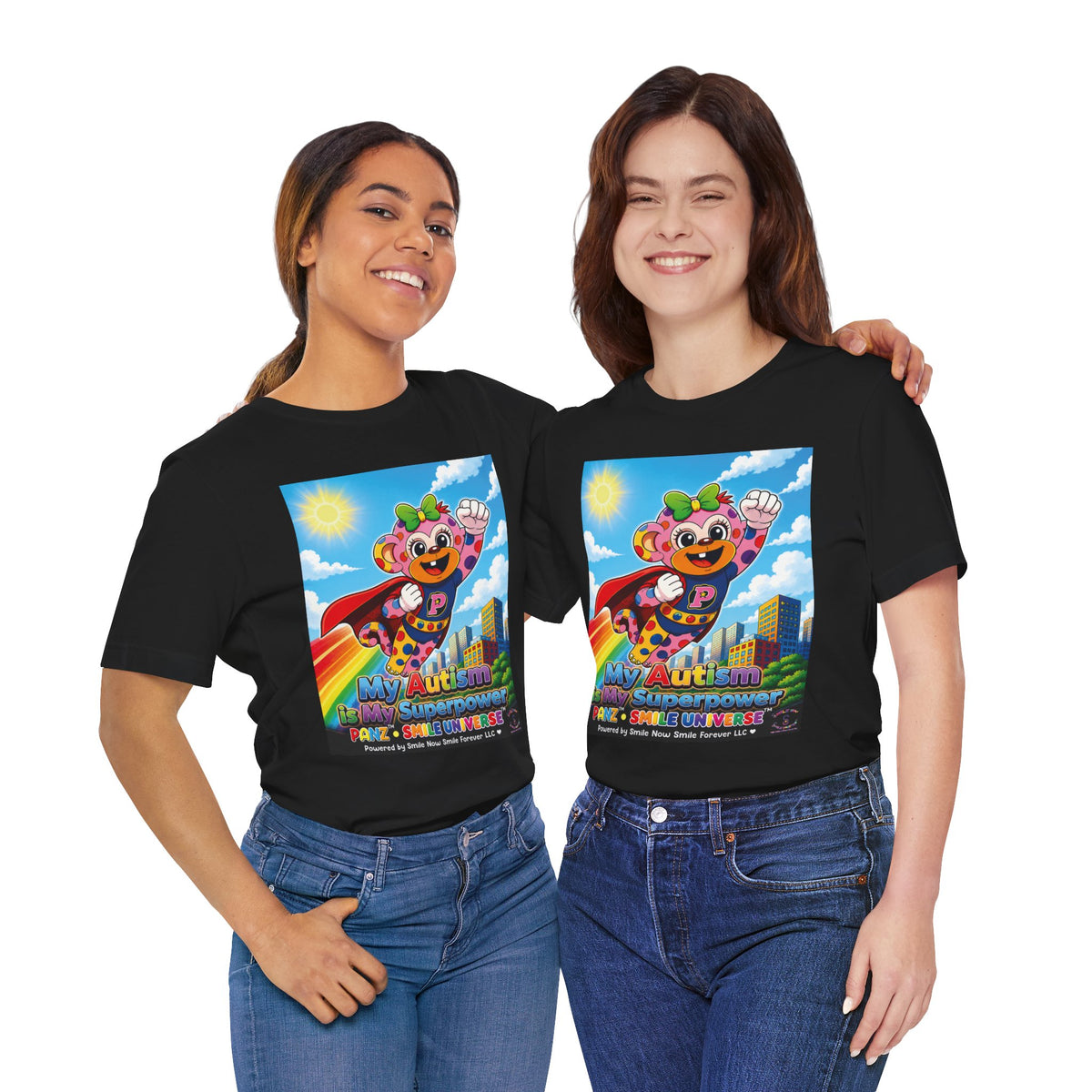 Panz™ Unisex Jersey Short Sleeve Tee – "My Autism is My Superpower" Graphic | Smile Universe Collection