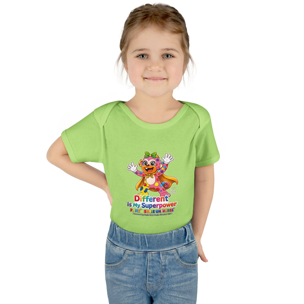 Panz™ Infant Baby Rib Bodysuit – "Different is My Superpower" Graphic | Smile Universe Collection