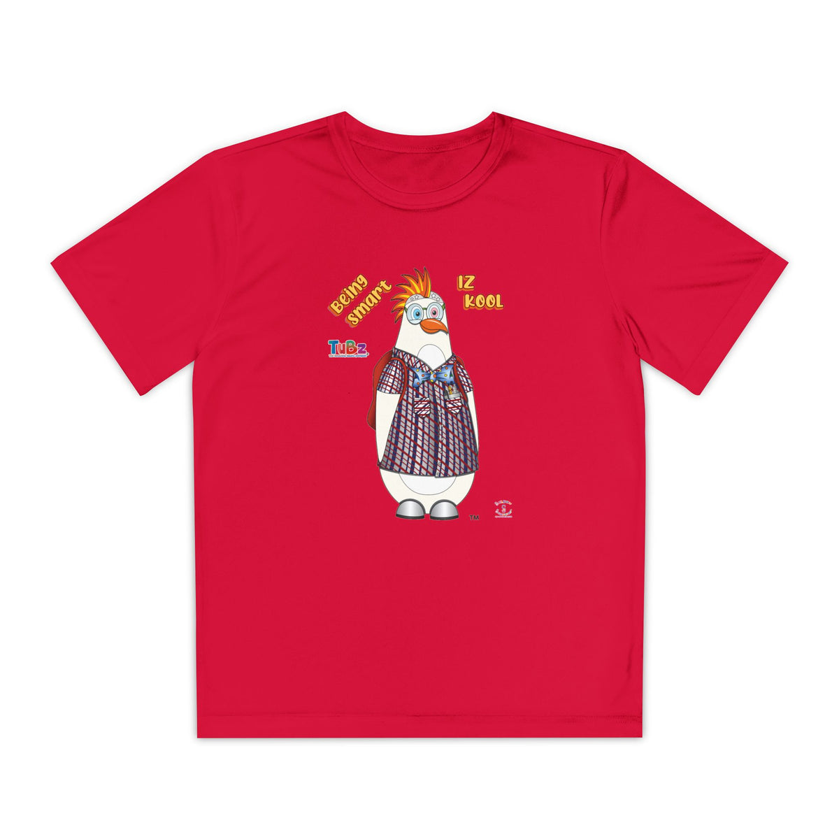 TuBz™ "Being Smart Iz Kool" Youth Competitor T- Shirt - Character Dress-Up Graphic Tee