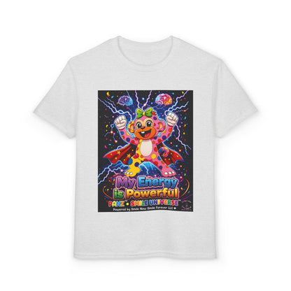 Panz™ Youth DryBlend® T-Shirt – "My Energy is Powerful" Graphic Tee | Smile Universe Collection