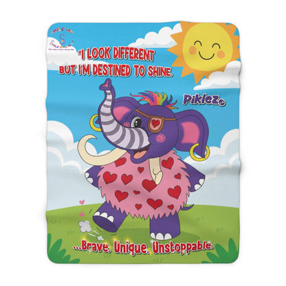 Piklez™ Sherpa Fleece Blanket – "Destined to Shine" Graphic | Smile Universe Collection