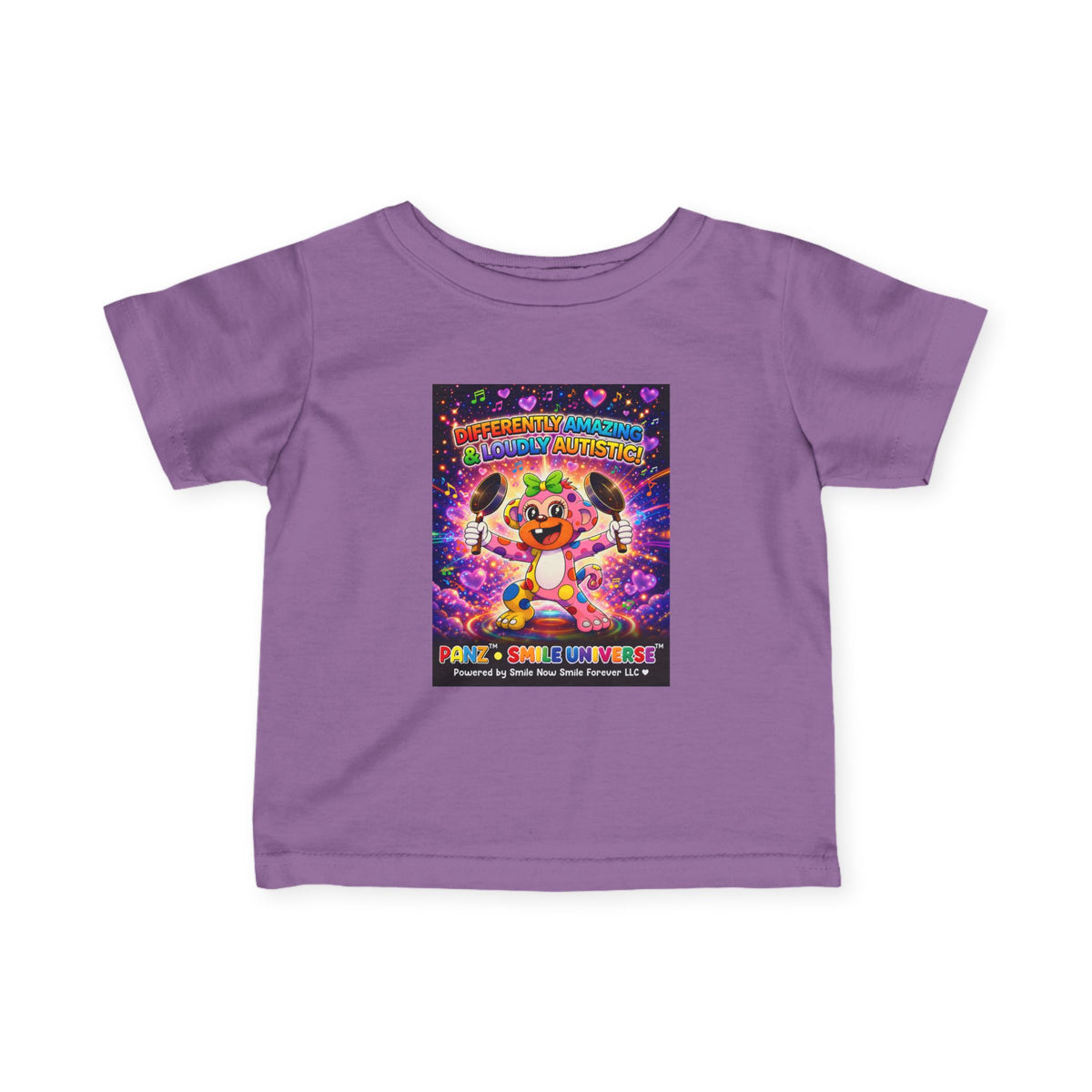 Panz™ Infant Fine Jersey Tee – "Differently Amazing & Loudly Autistic!" Graphic | Smile Universe Collection