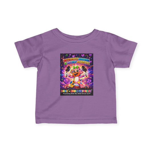 Panz™ Infant Fine Jersey Tee – "Differently Amazing & Loudly Autistic!" Graphic | Smile Universe Collection