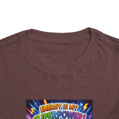 Potz™ Toddler Short Sleeve Tee – "Energy is My Superpower!" Graphic Tee | Smile Universe Collection