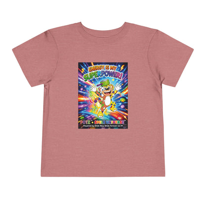 Potz™ Toddler Short Sleeve Tee – "Energy is My Superpower!" Graphic Tee | Smile Universe Collection