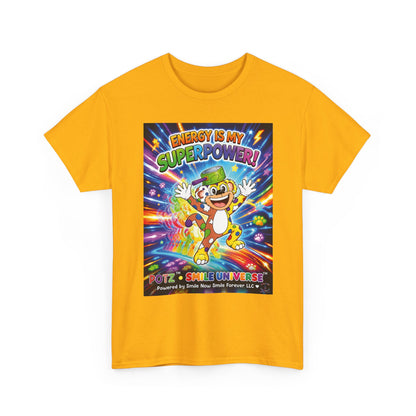 Potz™ Unisex Heavy Cotton™ Tee – "Energy is My Superpower!" Graphic Tee | Smile Universe Collection