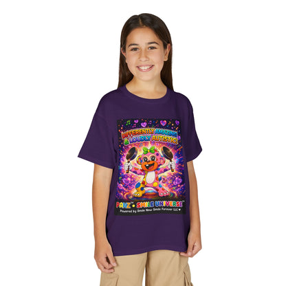 Panz™ Youth DryBlend® T-Shirt – "Differently Amazing & Loudly Autistic!" Graphic | Smile Universe Collection