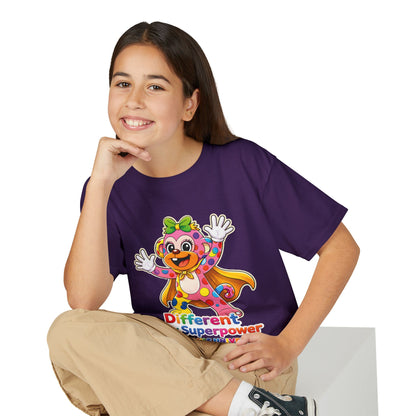 Panz™ Youth DryBlend® T-Shirt – "Different is My Superpower" Graphic | Smile Universe Collection