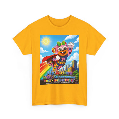 Panz™ Unisex Heavy Cotton™ Tee – "My Autism is My Superpower" Graphic | Smile Universe Collection