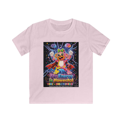 Panz™ Kids Softstyle Tee – "My Energy is Powerful" Graphic Tee | Smile Universe Collection