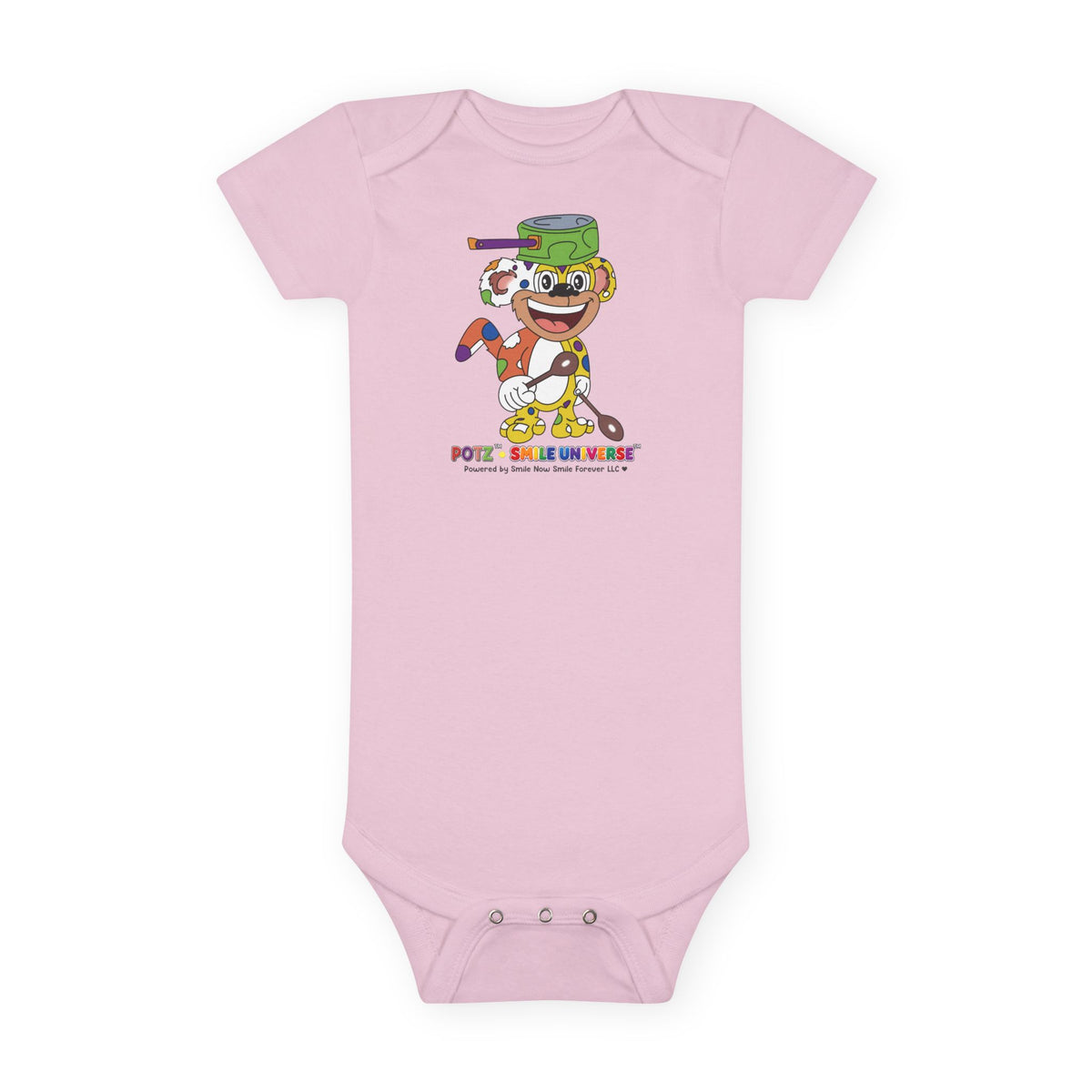 Potz™ Baby Short Sleeve Onesie® – Playful Graphic Bodysuit | Smile Universe Collection