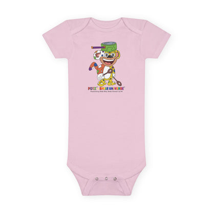 Potz™ Baby Short Sleeve Onesie® – Playful Graphic Bodysuit | Smile Universe Collection