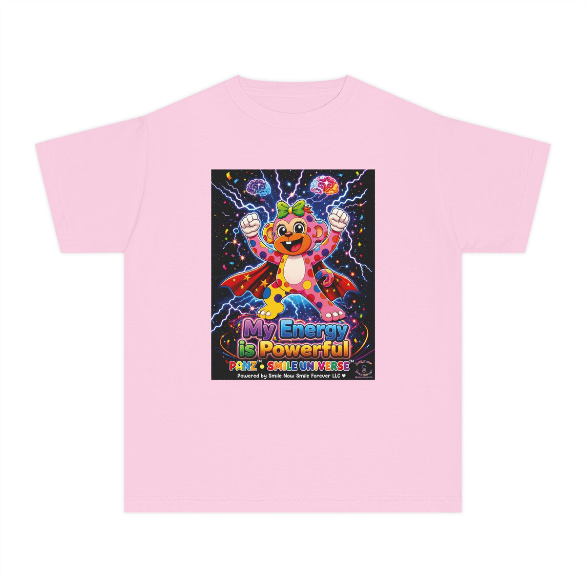 Panz™ Youth Midweight Tee – "My Energy is Powerful" Graphic Tee | Smile Universe Collection