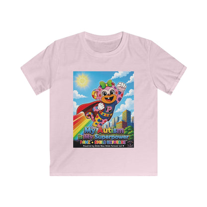 Panz™ Kids Softstyle Tee – "My Autism is My Superpower" Graphic | Smile Universe Collection