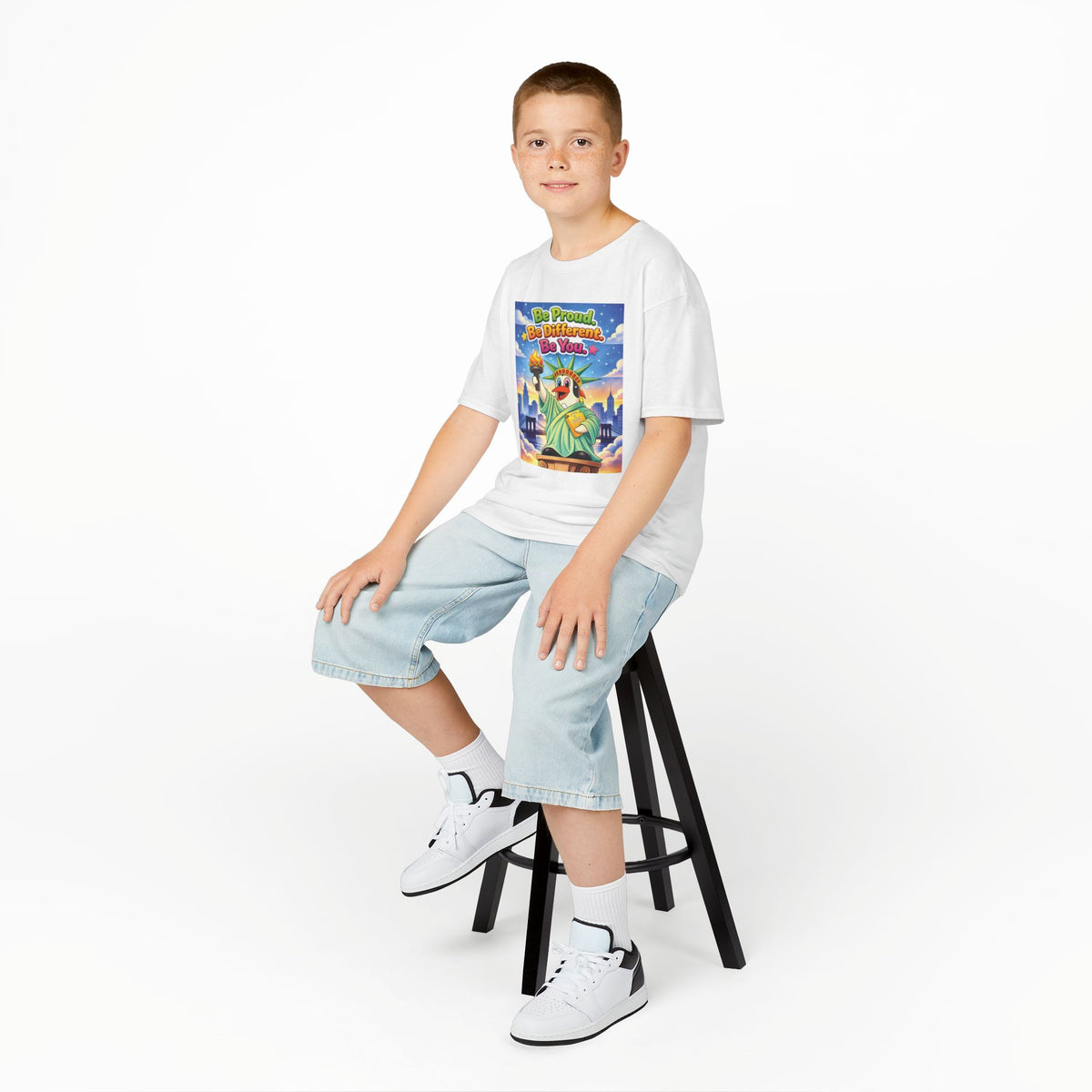 TuBz™M "Be Proud. Be Different. Be You." Kids T-Shirt - Inspirational Graphic Tee