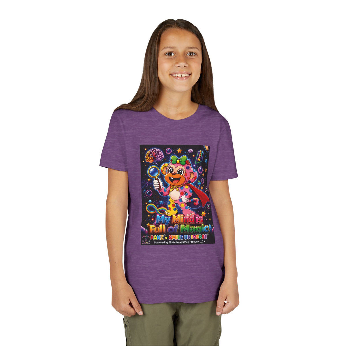 Panz™ Youth Short Sleeve Tee – "My Mind is Full of Magic" Graphic | Smile Universe Collection