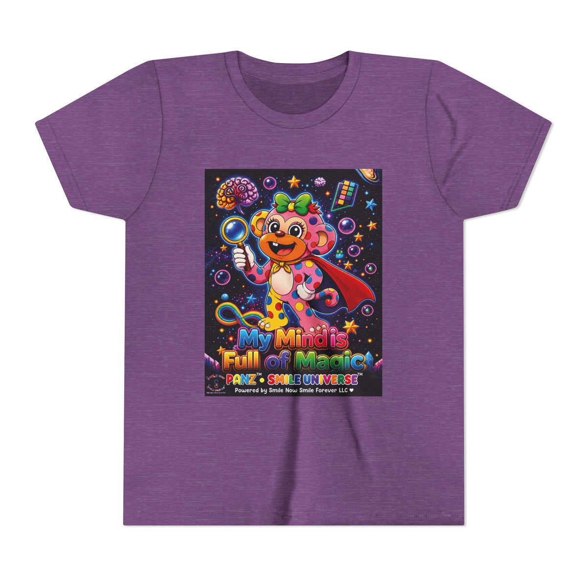 Panz™ Youth Short Sleeve Tee – "My Mind is Full of Magic" Graphic | Smile Universe Collection