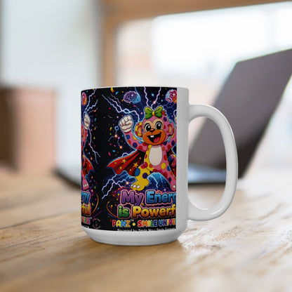 Panz™ Ceramic Mug – "My Energy is Powerful" Graphic Coffee Mug | Smile Universe Collection