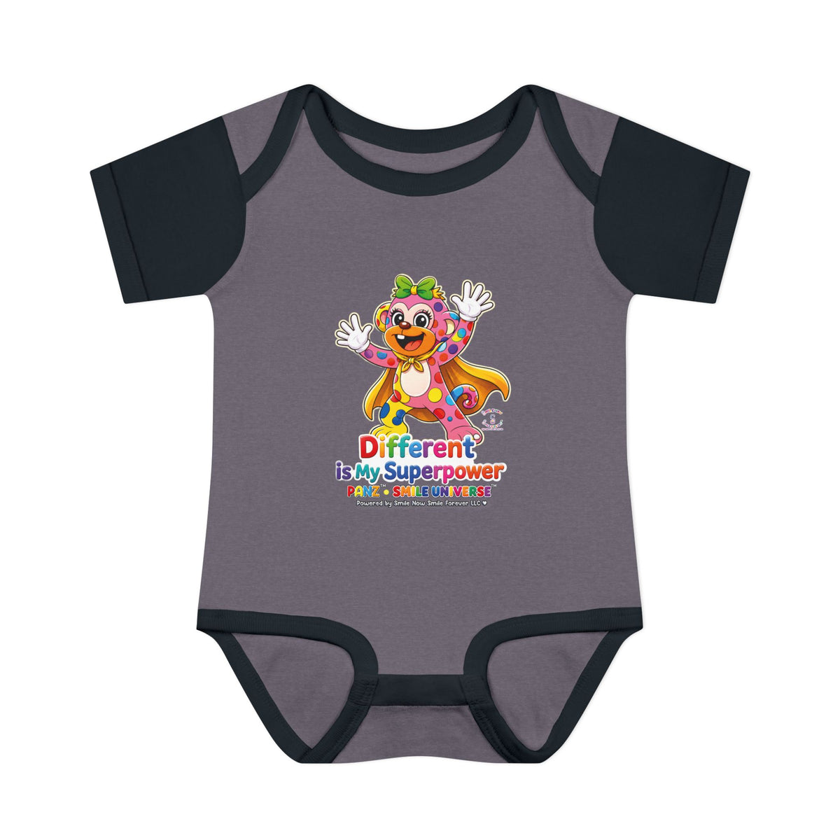 Panz™ Infant Baby Rib Bodysuit – "Different is My Superpower" Graphic | Smile Universe Collection
