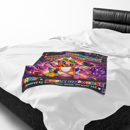 Panz™ Velveteen Plush Blanket – "Differently Amazing & Loudly Autistic!" Graphic | Smile Universe Collection