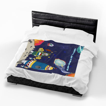 TuBz™ Velveteen Plush Blanket – "Houston, No Problem Here!" Graphic | Smile Universe Collection