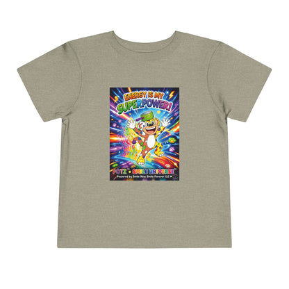 Potz™ Toddler Short Sleeve Tee – "Energy is My Superpower!" Graphic Tee | Smile Universe Collection