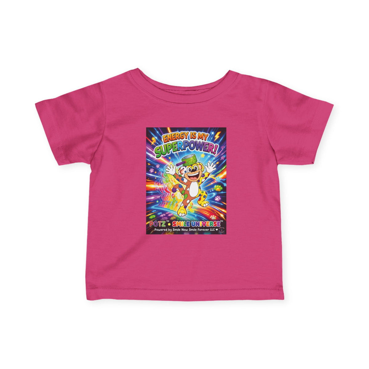 Potz™ Infant Fine Jersey Tee – "Energy is My Superpower!" Graphic Tee | Smile Universe Collection