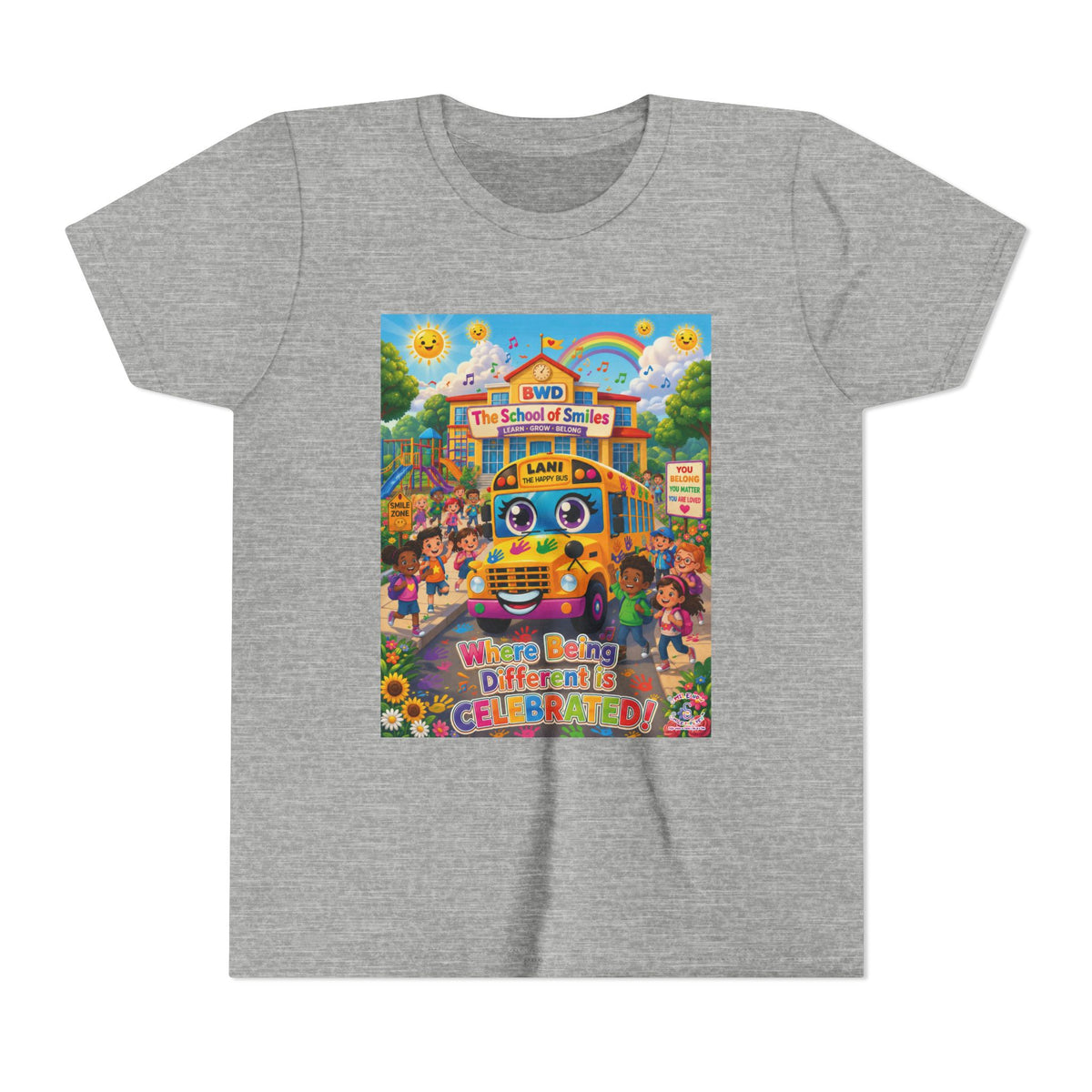 Lani™ Youth Short Sleeve Tee – "Where Being Different is CELEBRATED!" Graphic Shirt