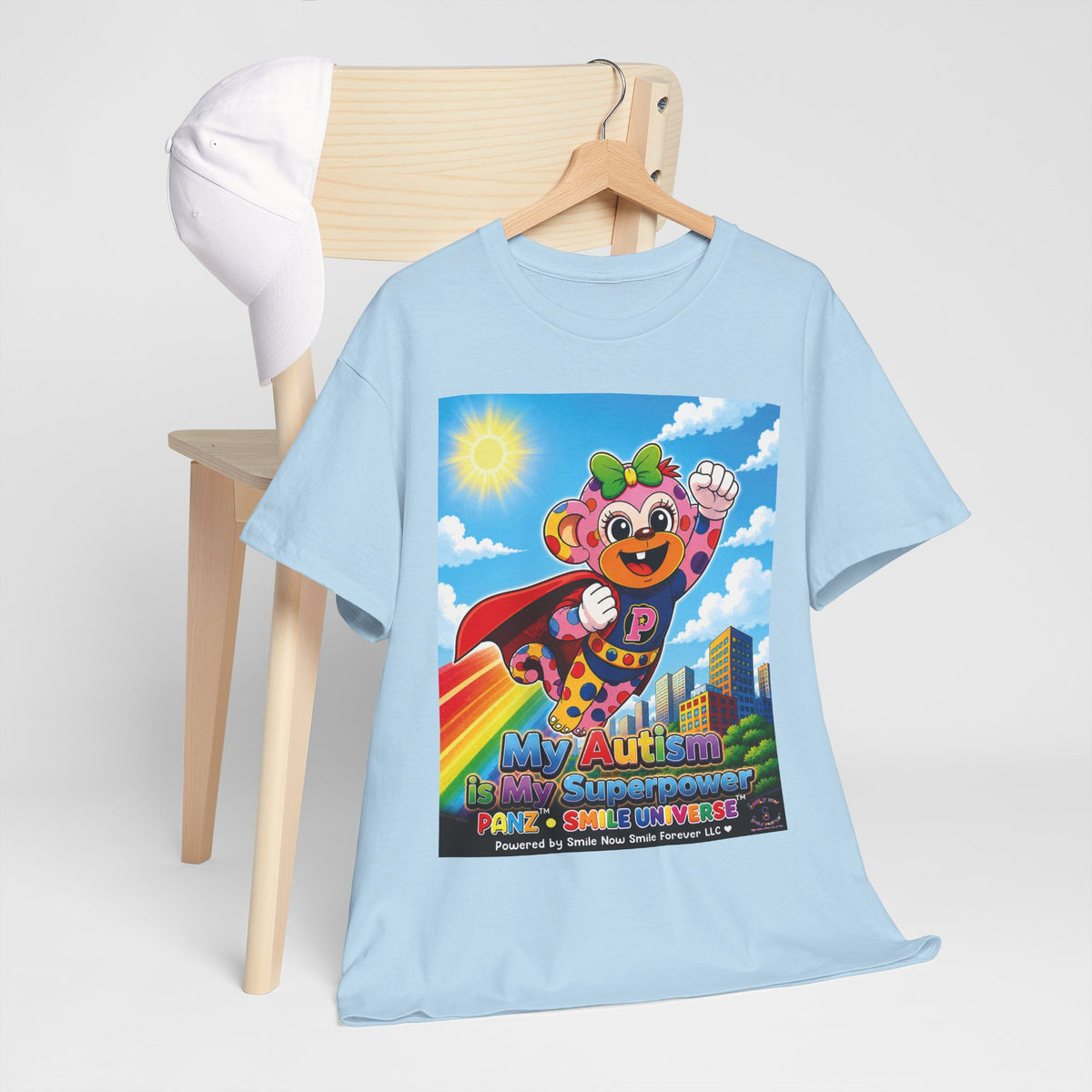 Panz™ Unisex Heavy Cotton™ Tee – "My Autism is My Superpower" Graphic | Smile Universe Collection