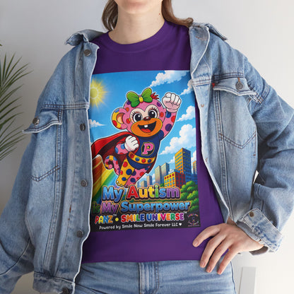 Panz™ Unisex Heavy Cotton™ Tee – "My Autism is My Superpower" Graphic | Smile Universe Collection