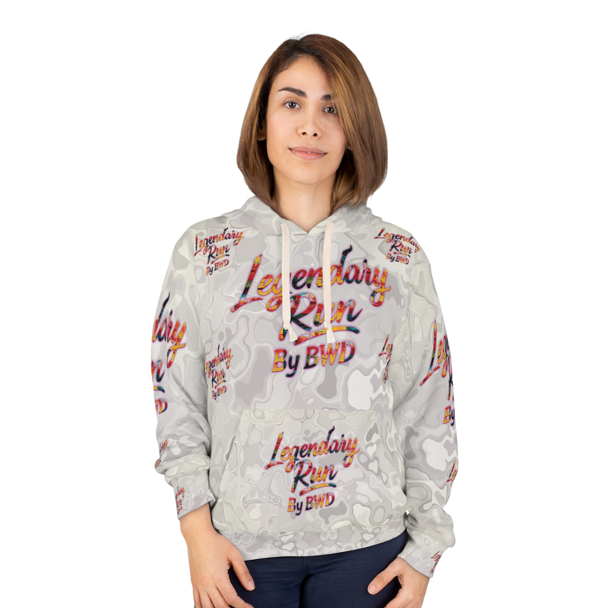 Legendary Run All-Over Print Hoodie — Pullover