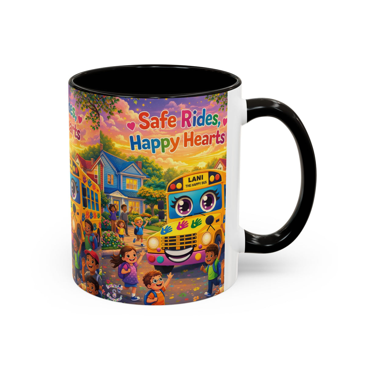 Lani™ Colorful Mug (11oz & 15oz) – "Safe Rides, Happy Hearts" Graphic