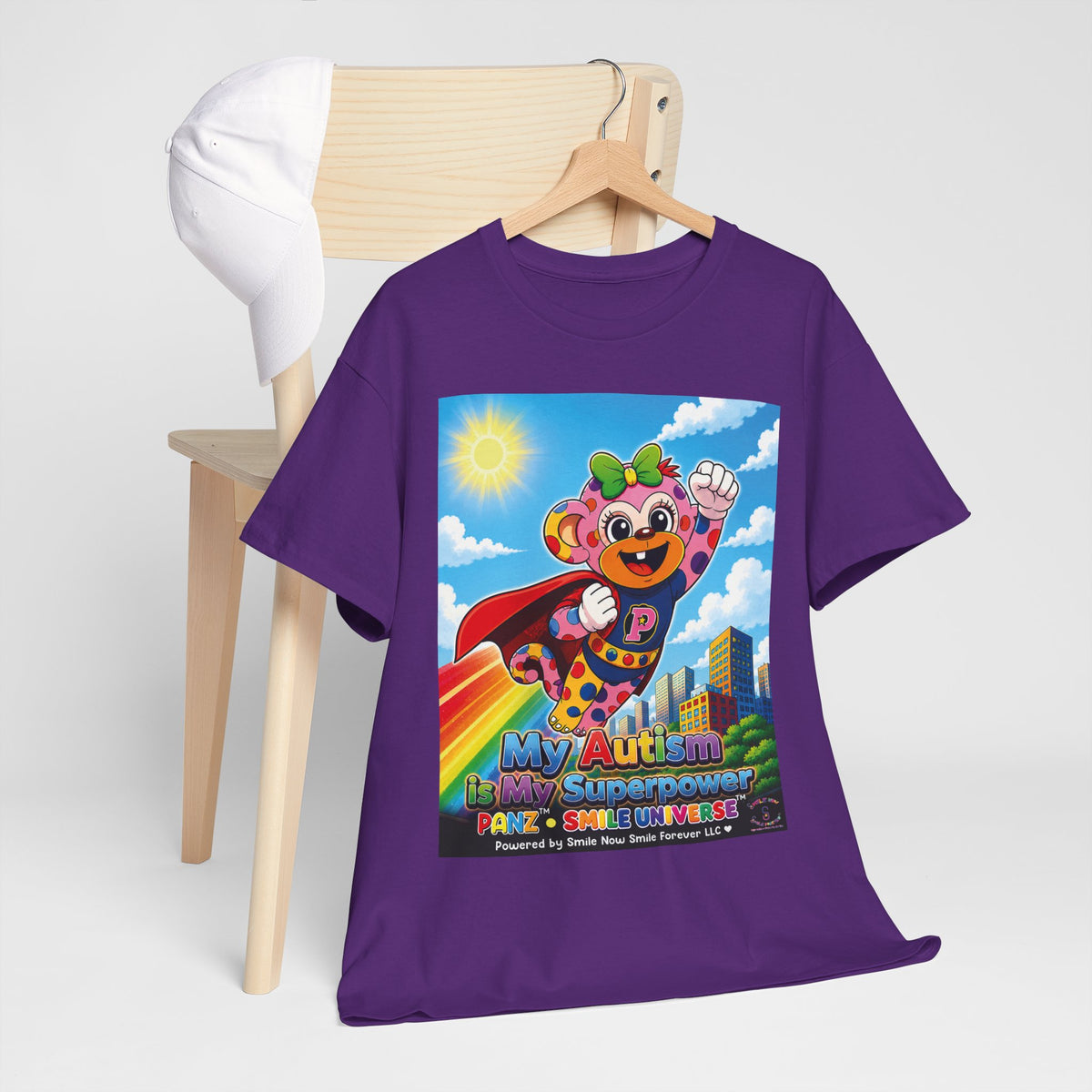 Panz™ Unisex Heavy Cotton™ Tee – "My Autism is My Superpower" Graphic | Smile Universe Collection