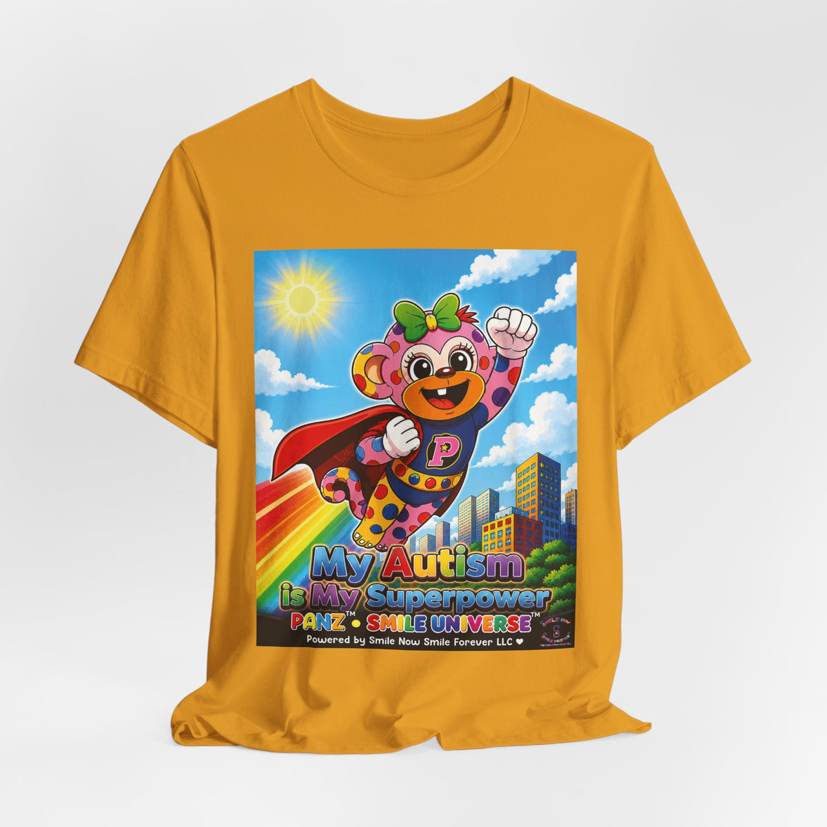 Panz™ Unisex Jersey Short Sleeve Tee – "My Autism is My Superpower" Graphic | Smile Universe Collection