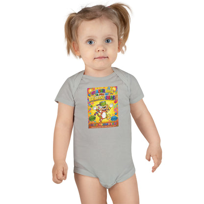 Potz™ Baby Short Sleeve Onesie® – "My ADHD Brain is Full of Brilliant Ideas!" Graphic Bodysuit | Smile Universe Collection