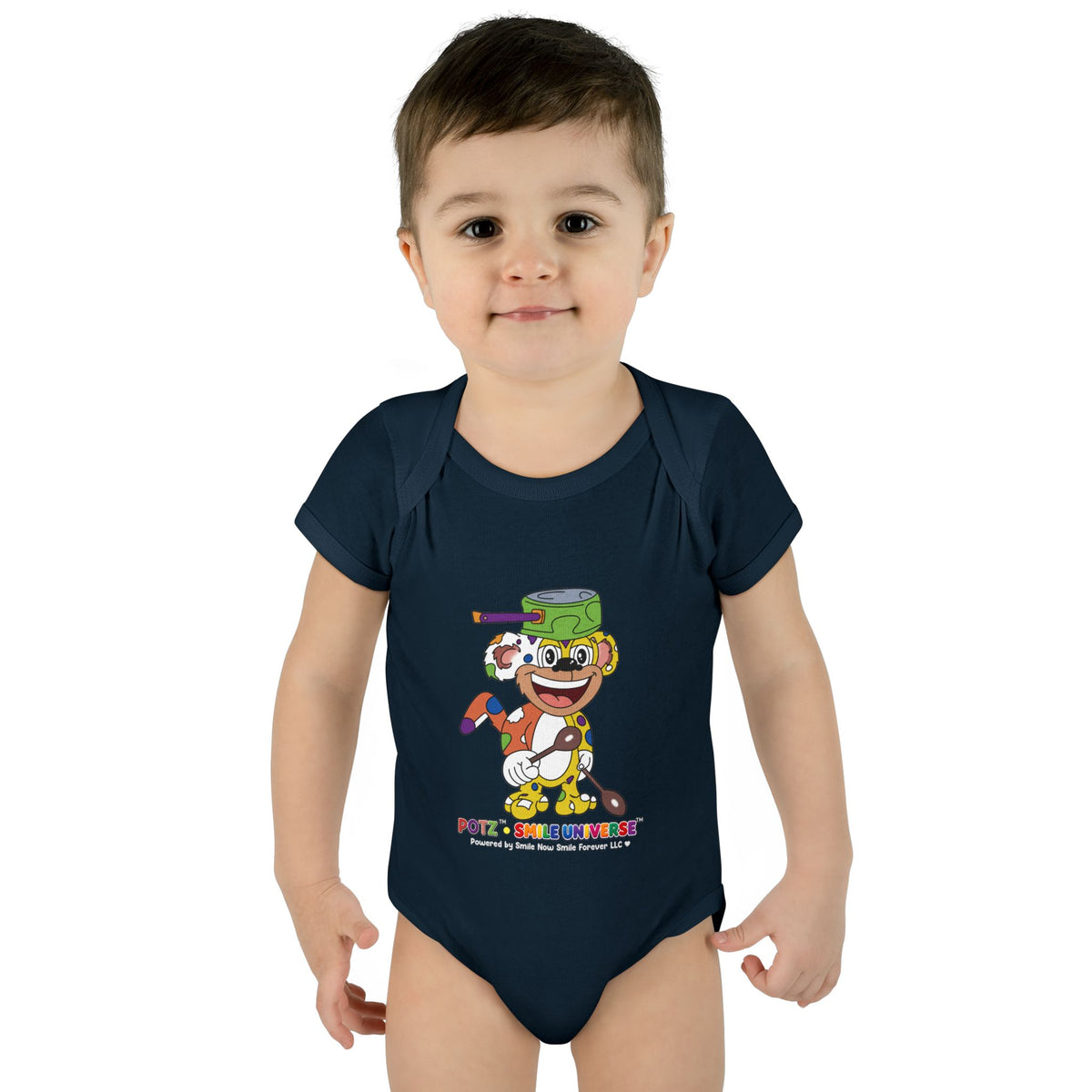 Potz™ Infant Baby Rib Bodysuit – Playful Chef Graphic Onesie | Smile Universe Collection