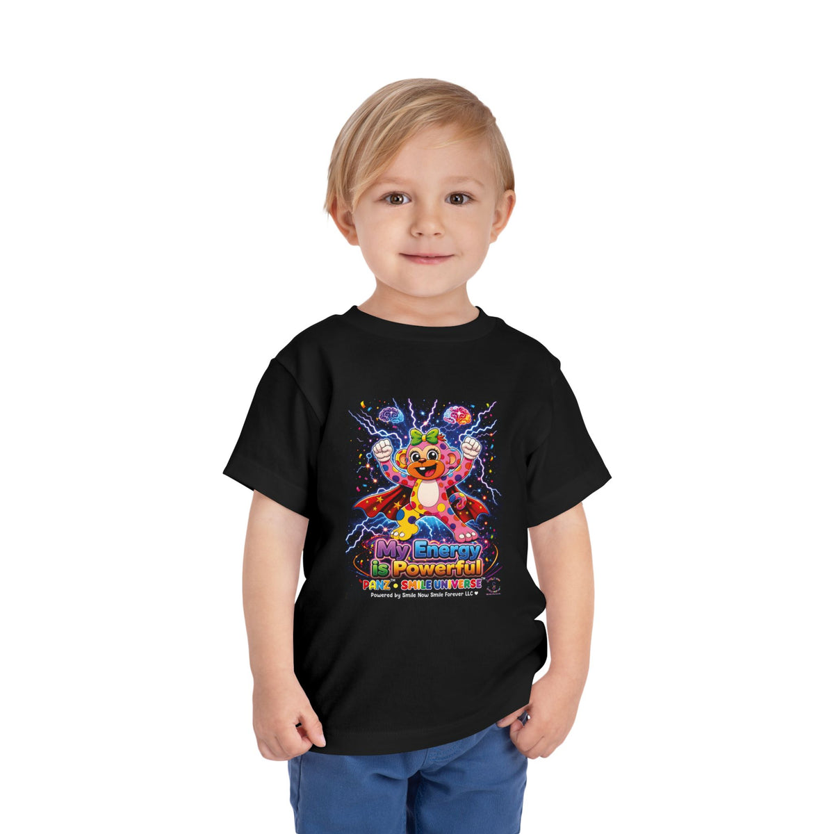Panz™ Toddler Short Sleeve Tee – "My Energy is Powerful" Graphic Tee | Smile Universe Collection