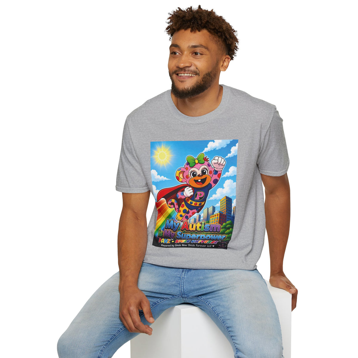 Panz™ Unisex Softstyle T-Shirt – "My Autism is My Superpower" Graphic | Smile Universe Collection