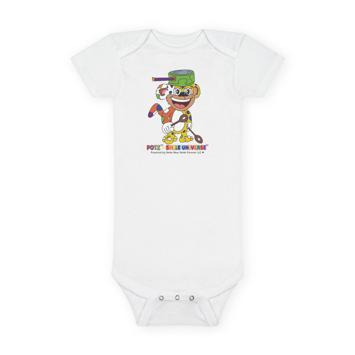 Potz™ Baby Short Sleeve Onesie® – Playful Graphic Bodysuit | Smile Universe Collection