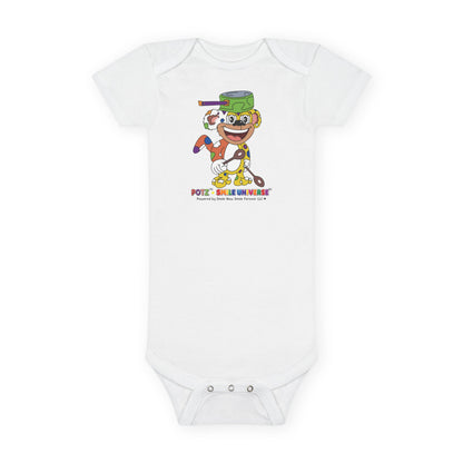 Potz™ Baby Short Sleeve Onesie® – Playful Graphic Bodysuit | Smile Universe Collection